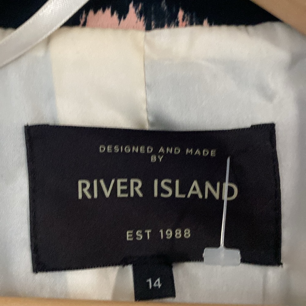 River Island 14 Floral Watercolor Open Front Blazer - Picture 7 of 13